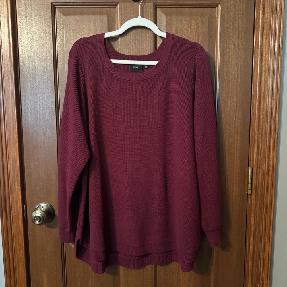 Cyrus Burgundy Knit Sweater